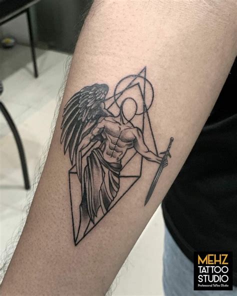 forearm guardian angel tattoos|angel tattoo minimalist.